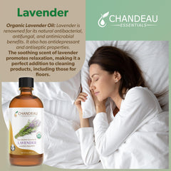 Chandeau Essentials 16oz lavender oil amber bottle packaging for long-lasting use