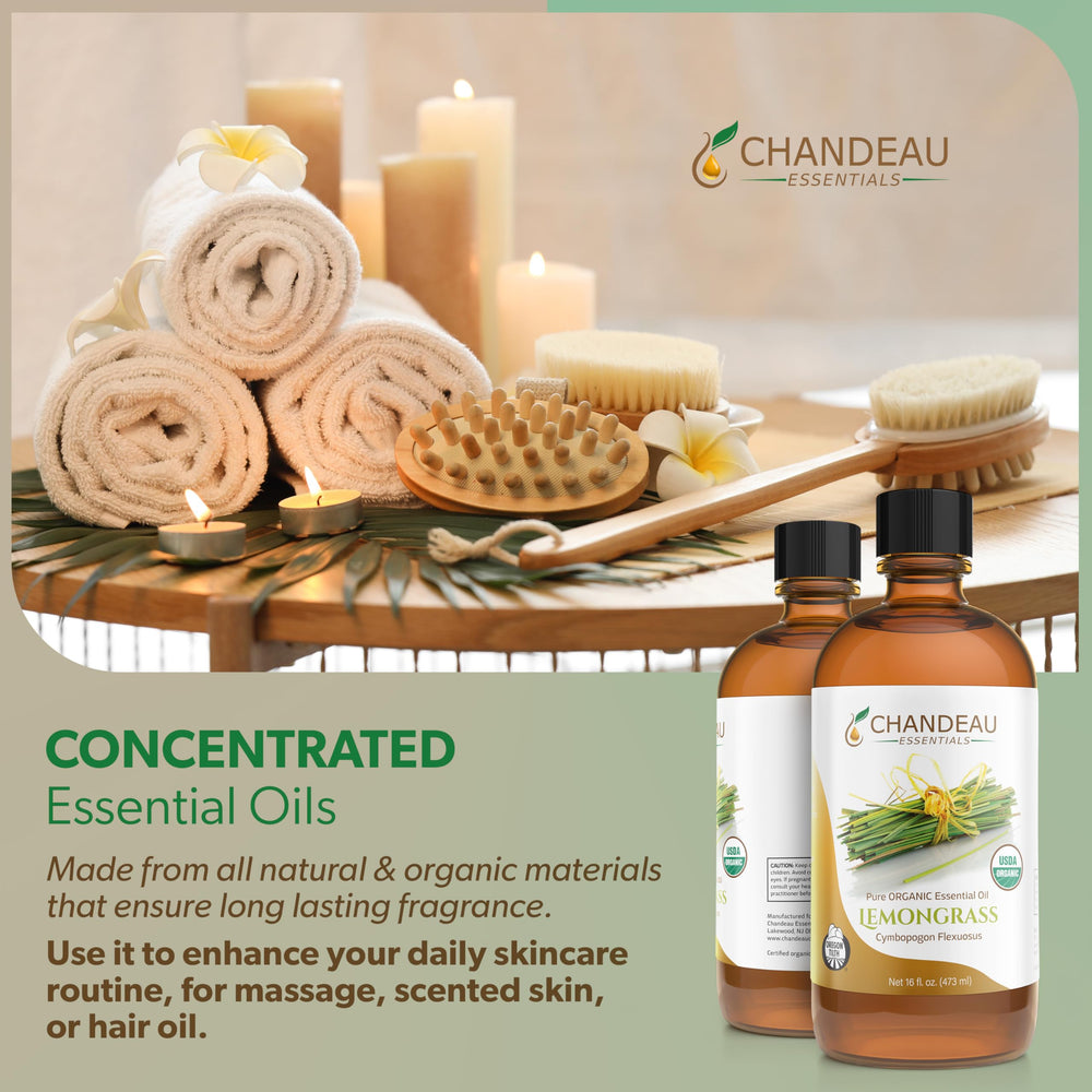 Chandeau Essentials lemongrass oil in diffuser illustrating a refreshing aroma