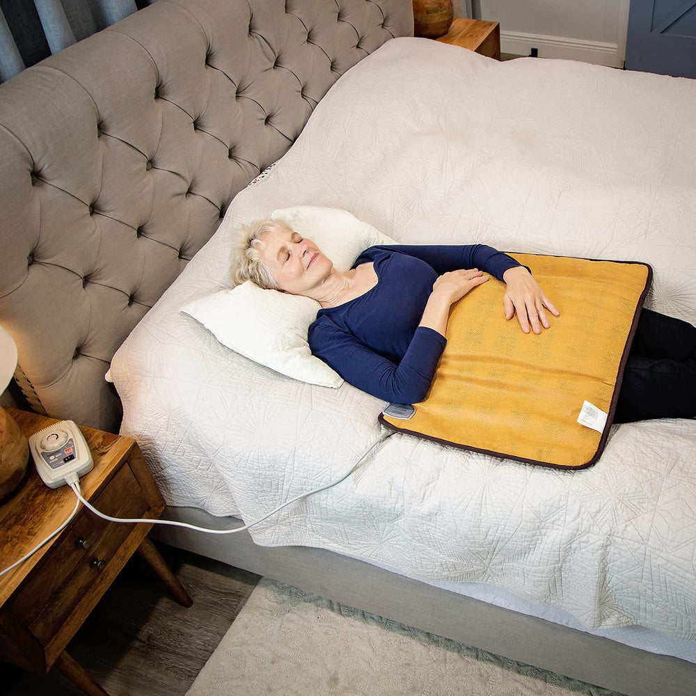 Charmed FIR Mats adjustable temperature control highlights personalized warmth options.