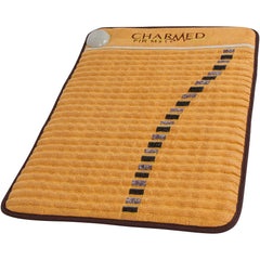 Charmed FIR Mats amethyst-tourmaline crystal heating pad top view delivering deep warmth.
