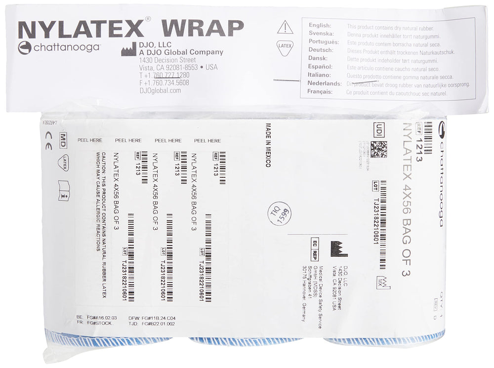 Velcro tab on Chattanooga Nylatex wrap enables easy, adjustable fit.