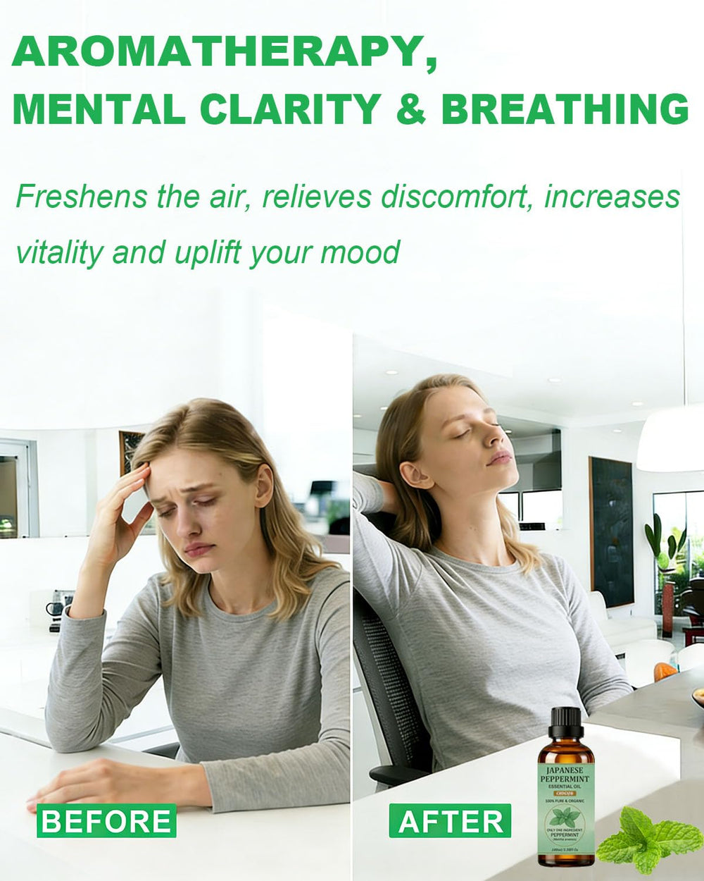 CHDGSJ Japanese Peppermint Oil aromatherapy session for mood lift