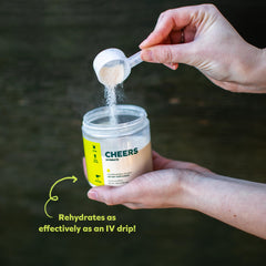 Cheers Classic Combo electrolyte powder scoop ready to dissolve in water