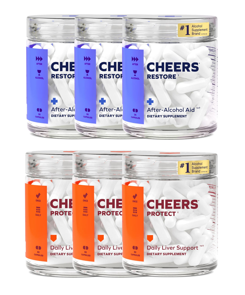 Cheers Liver Combo restore capsules after drinking support liver function and post-drink comfort.
