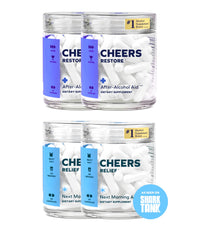 Cheers R&R Restore bottle capsules ready to support you after drinking for a smoother morning.