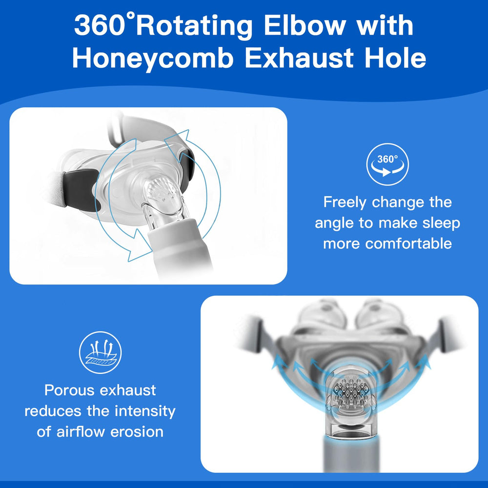 Chic Tree CPAP frame and elbow connector ensure flexible nighttime movement