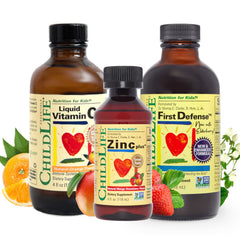 CHILDLIFE ESSENTIALS Immune Support 3-Pack bottles for kids' daily wellness.