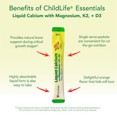 ChildLife Essentials kid-friendly orange flavor calcium sticks