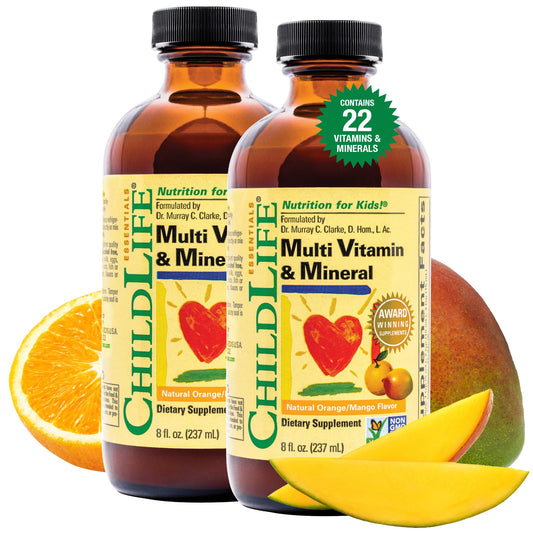 CHILDLIFE ESSENTIALS Kids Multivitamin orange mango bottle for daily nutrition support