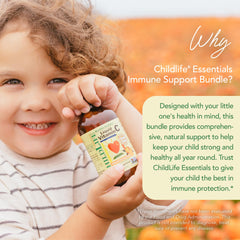 ChildLife Essentials liquid vitamin C drops bottle, easy-to-dose for children.