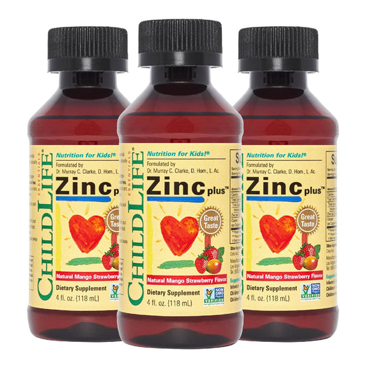 ChildLife Essentials Zinc Plus bottle pour demonstrates easy administration for kids