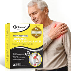Chimera GUARD 4% Lidocaine patch applied on skin for fast, targeted pain relief.