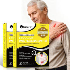 Chimera GUARD 4% Lidocaine patches in packaging, ready for quick, targeted relief.