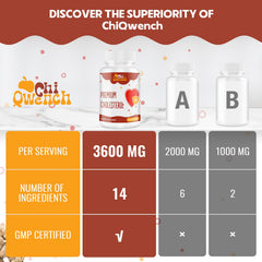 ChiQwench omega-3 garlic softgels showing heart-supporting nutrients.