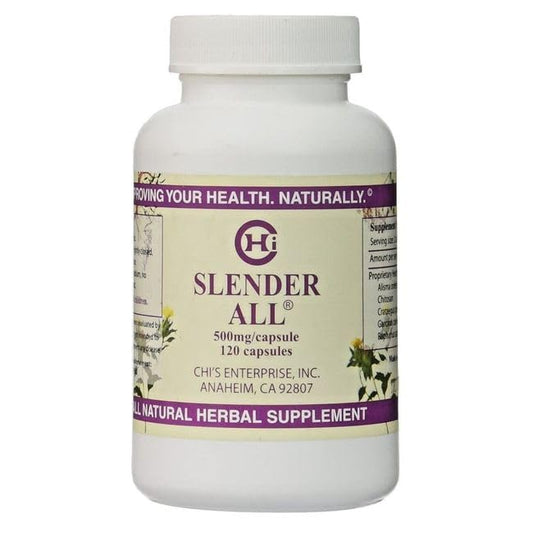 Chi's Enterprise Slender All bottle front with 120 capsules for daily use