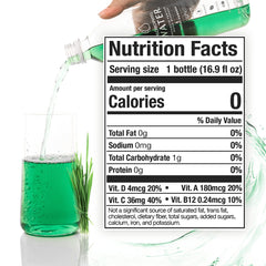 Chlorophyll Water bottle pour demonstrates clear liquid ready for dosing.