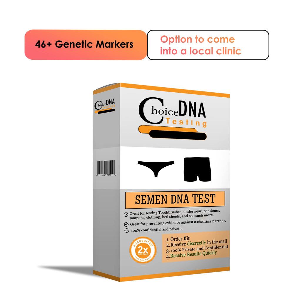 CHOICE DNA TESTING semen test kit instruction card guides you step by step