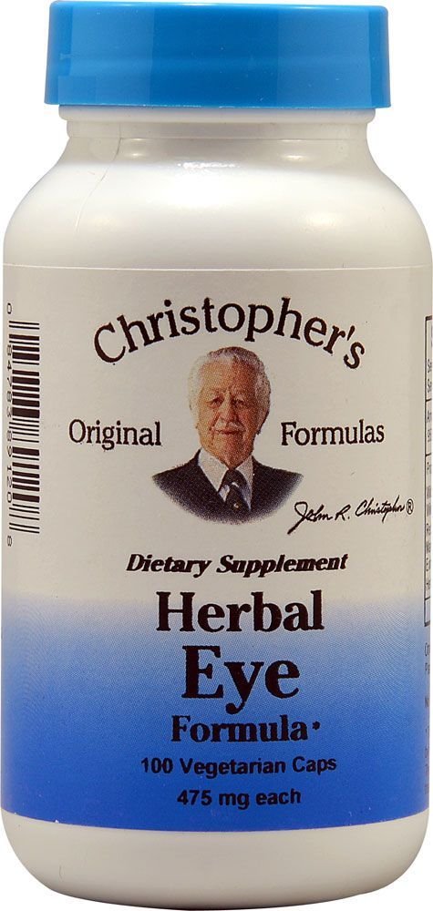Christopher's Eye Formula bottle showing whole-food herbal blend for eye wellness support