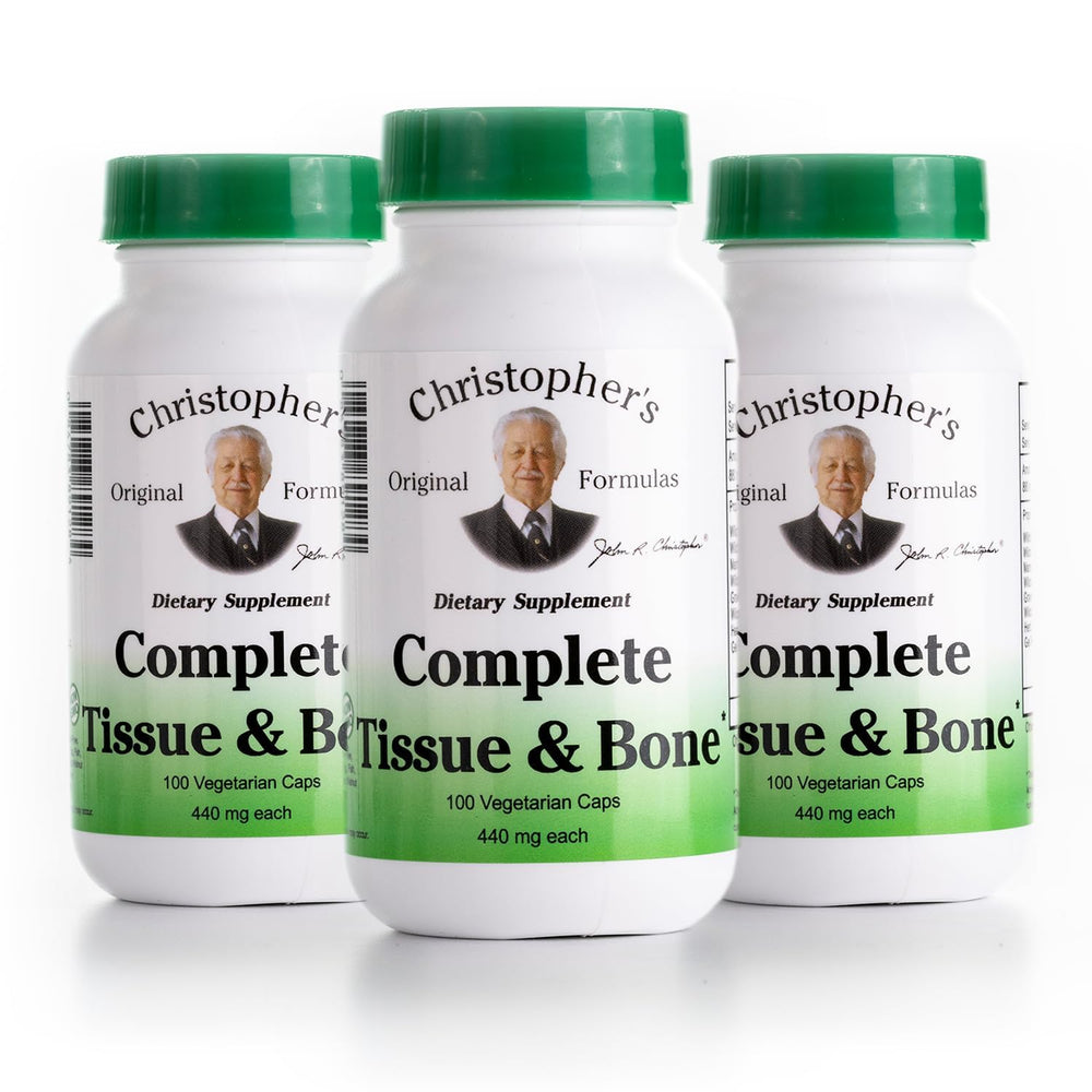 Christopher's Original Formulas bottle pour showing easy-to-use vegan capsules for daily support