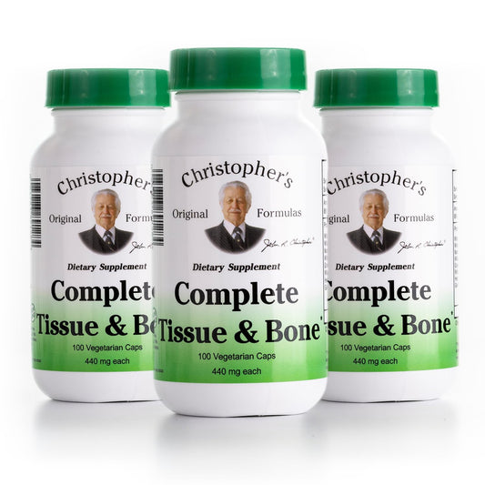 Christopher's Original Formulas bottle pour showing easy-to-use vegan capsules for daily support