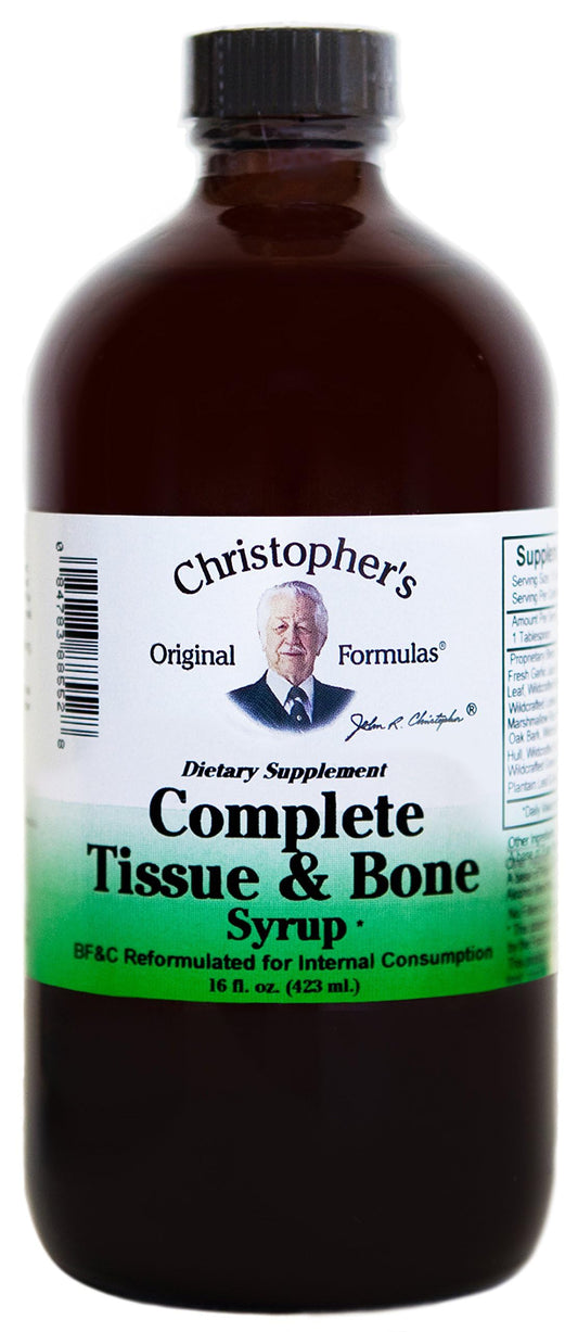 Christopher's Original Formulas Complete Tissue and Bone Syrup bottle for daily connective tissue support