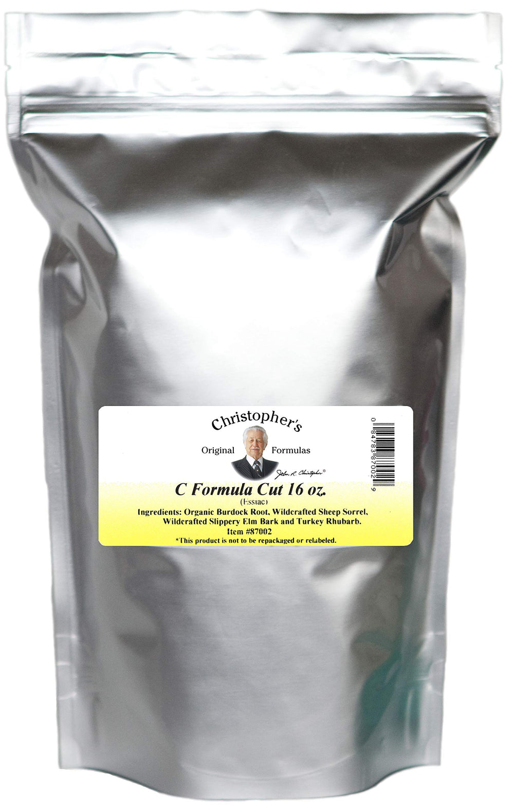 Christopher's Original Formulas Essiac-C bottle highlighting herbal blend for immune support