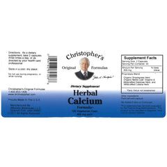 Christopher's Original Formulas Herbal Calcium capsules close-up highlights easy-to-swallow daily use