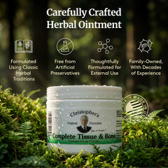 Natural ingredients label highlights a chemical-free herbal formula.