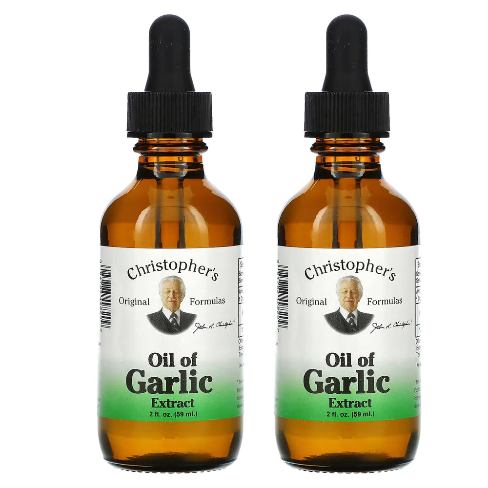 Christopher's Original Formulas Oil of Garlic Extract bottle for external skin use.