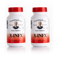 Christopher's Original Formulas X-INFX bottle close-up, showcasing natural immune support ingredients.