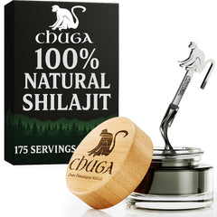 Chuga Shilajit resin harvested at 16k feet, rich in minerals for daily energy support.
