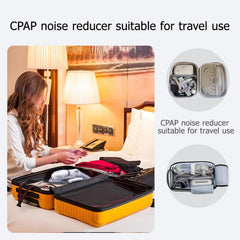 CHZHWFDC CPAP muffler in use with standard hose reducing disturbances