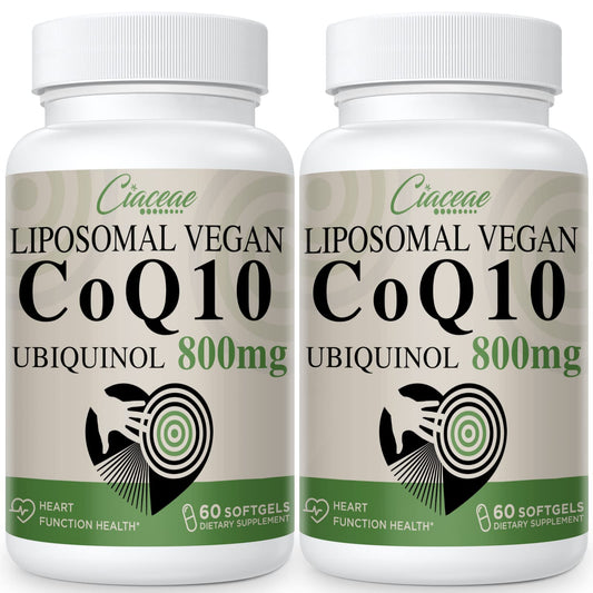 Ciaceae liposomal CoQ10 800mg softgel bottle for easy daily antioxidant support.