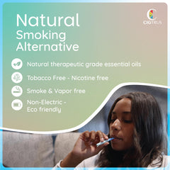 Cigtrus lemon lime inhaler with citrus scent to curb cravings.