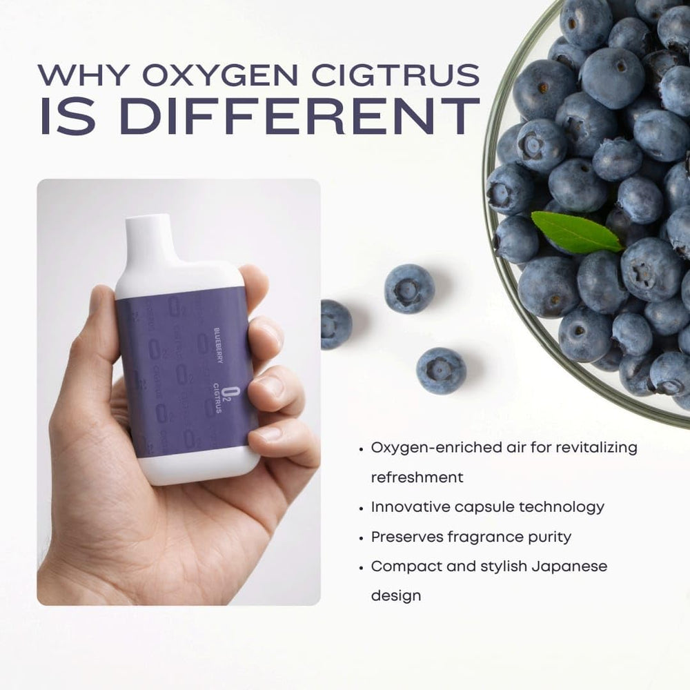 Cigtrus O₂ Inhaler compact bottle enables fast oxygen refreshment during activities.