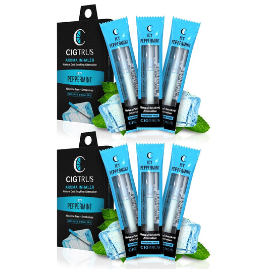 Cigtrus quit-smoking inhaler with icy peppermint six-pack for craving support