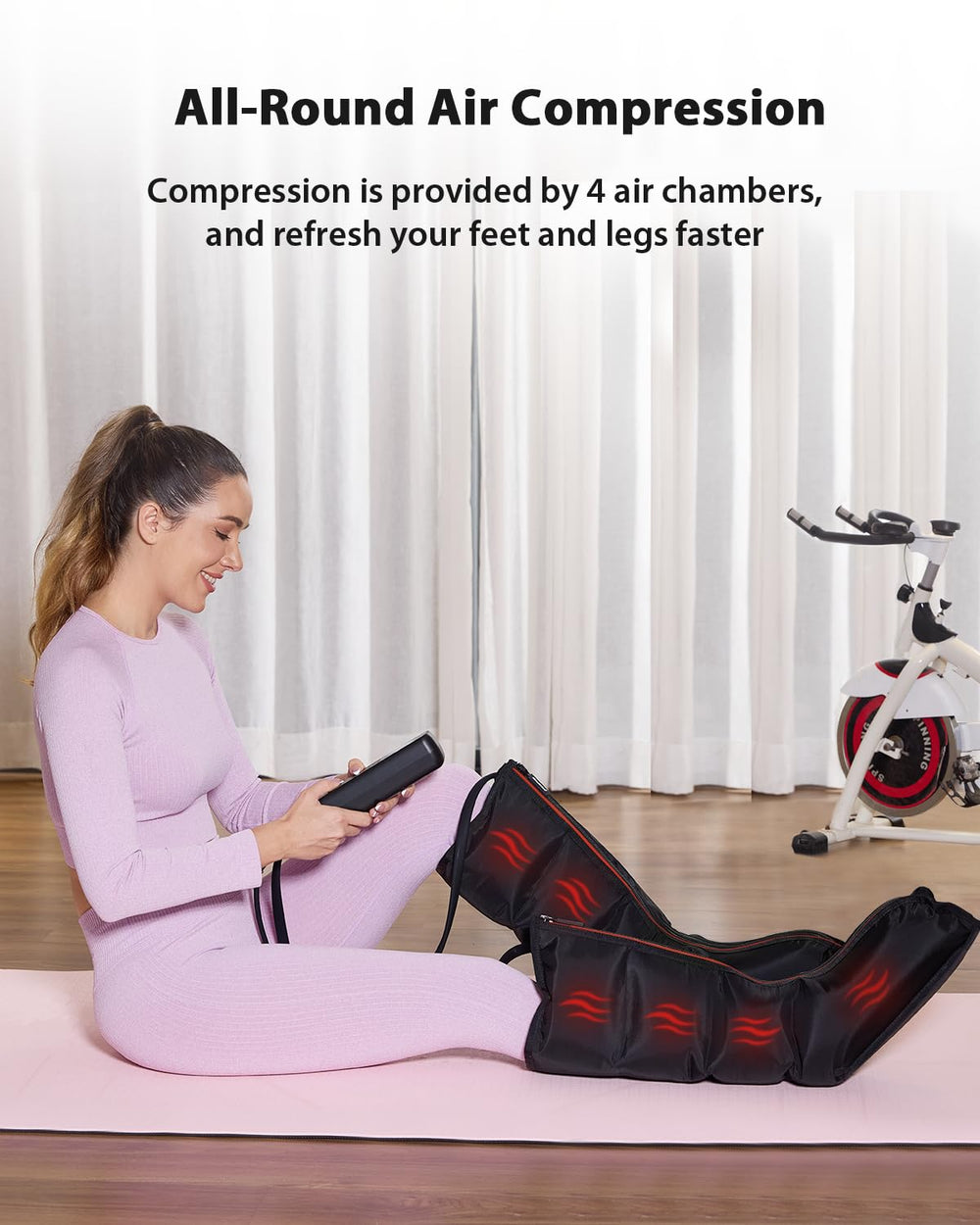 CINCOM leg massager calfs and feet coverage delivers 360° compression for enhanced circulation.