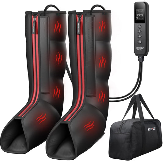 CINCOM leg massager heat control panel showcases customizable warmth for relaxed legs.