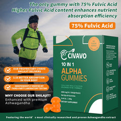 Civavo gummies close-up showing texture and amber color for natural energy support