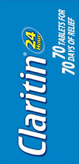 Claritin 70-count bottle designed for extended daily use.