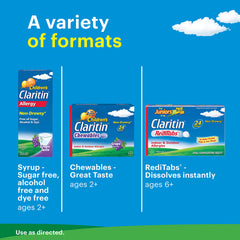 Claritin Children Chewables grape packaging ready for family medicine cabinet.
