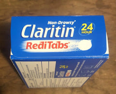 Close-up of Claritin RediTabs 60-count bottle label