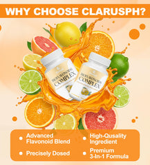 Clarusph ingredients: citrus bioflavonoids, quercetin, rutin for plant-based wellness.