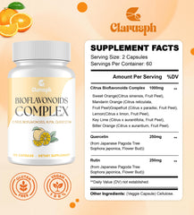 Clarusph label highlights 50% hesperidin and gluten-free formula.