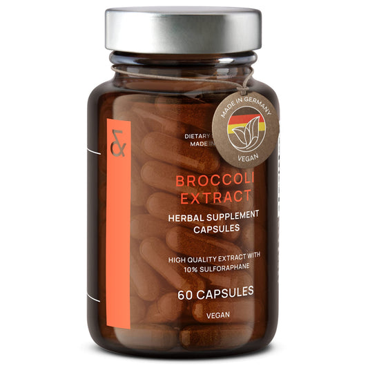 CLAV broccoli sprout extract capsules front view for daily antioxidant support