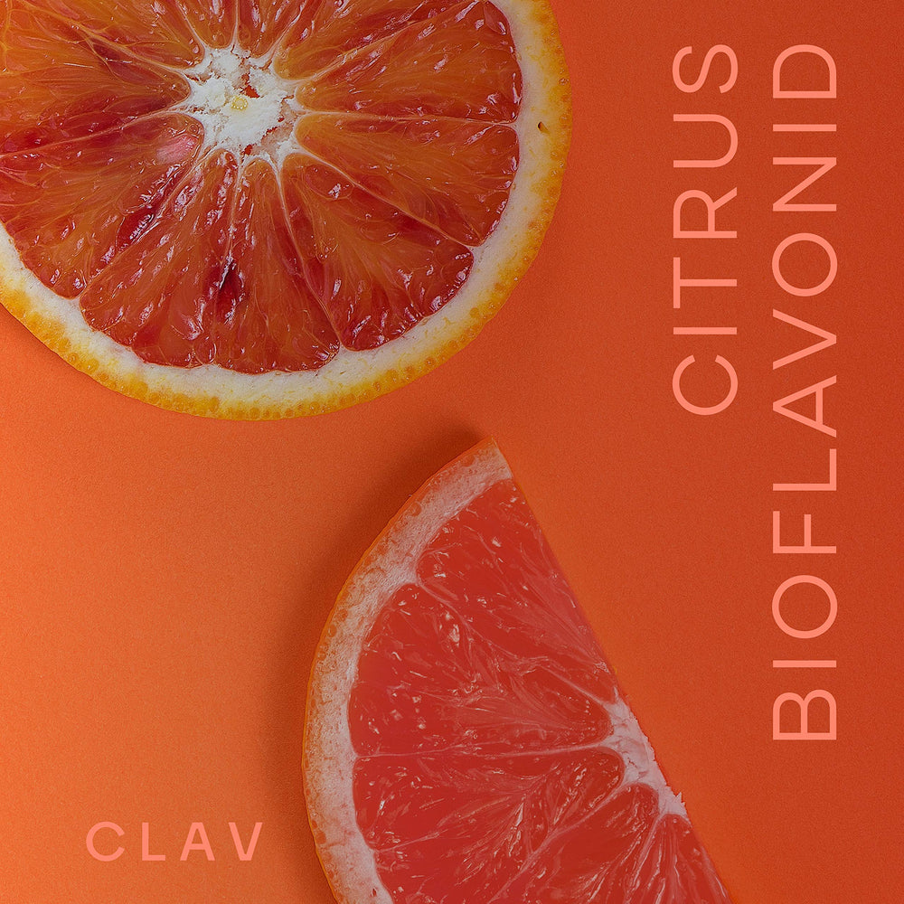 CLAV Citrus Bioflavonoids bottle back label showing ingredients