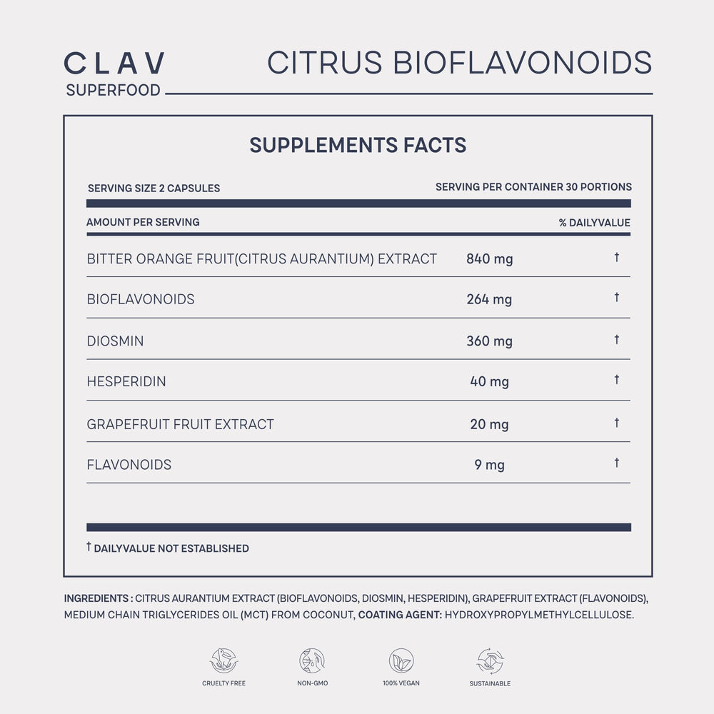 CLAV Citrus Bioflavonoids vegan certification seal