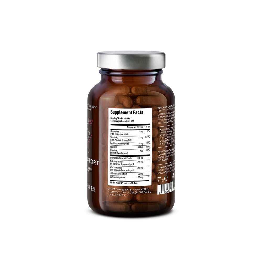 CLAV Meno Balance amber glass bottle emphasizes sustainability and protection