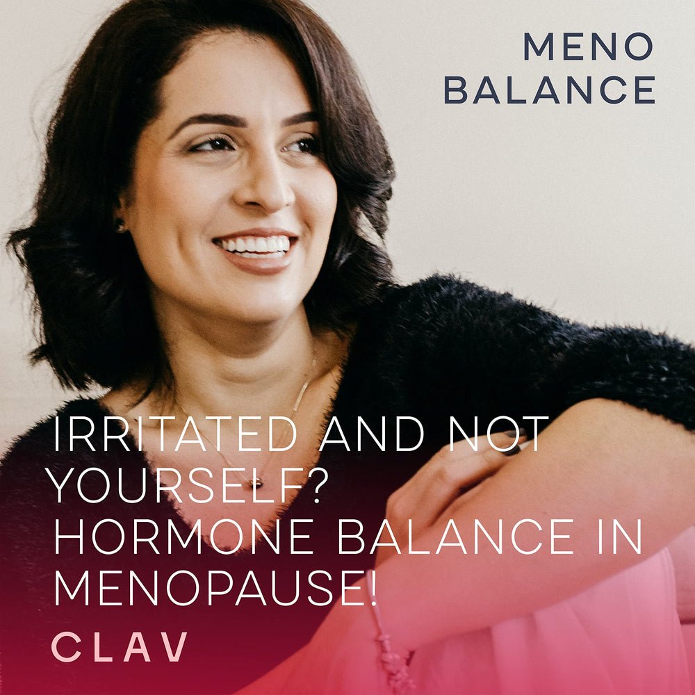 CLAV Meno Balance bottle cap close-up, easy dose for daily menopause support