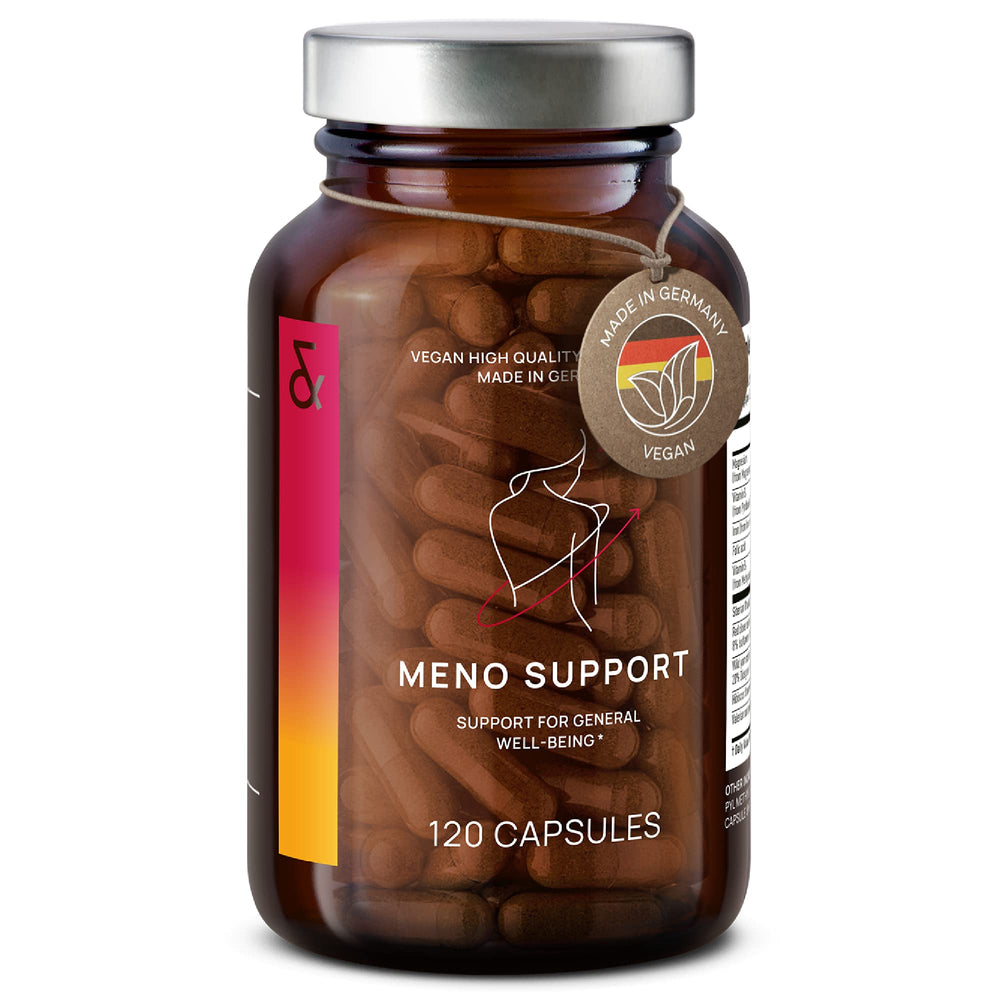 CLAV Meno Balance bottle front view highlighting packaging for menopause support
